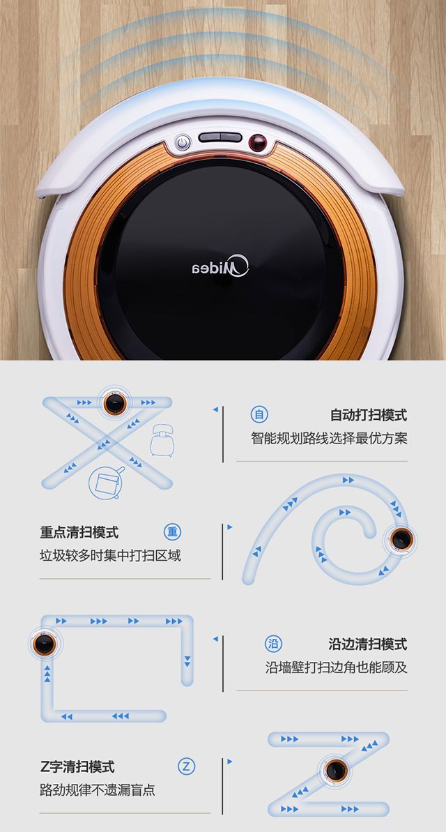 美的扫地机器人清洁除尘全自动智能吸尘器VR05F5-TY