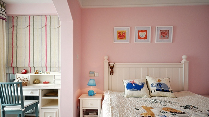 粉色效果图卧室装修效果图