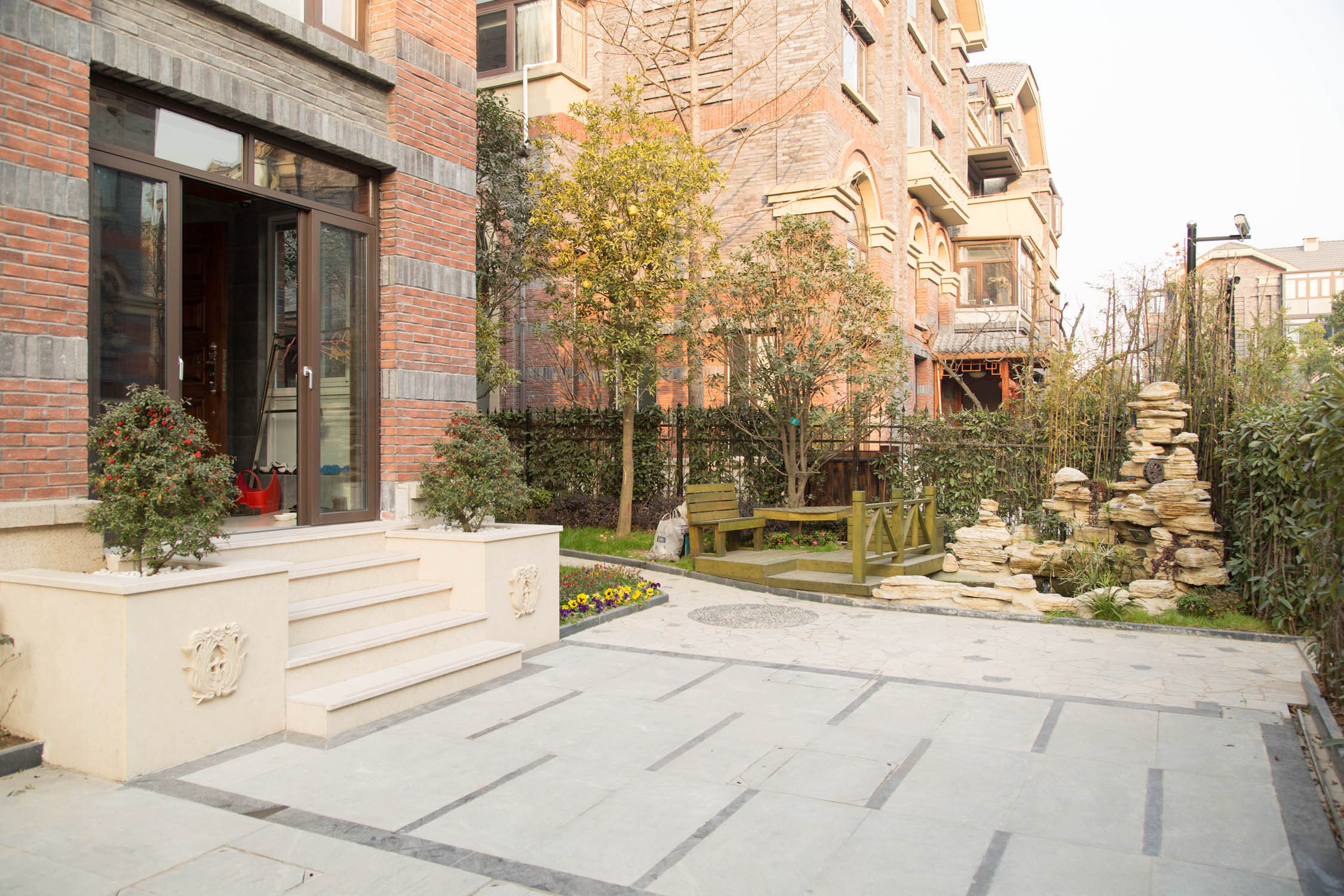 中式风格,别墅装修,20万以上装修,140平米以上装修,庭院,花园