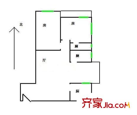 华工南秀村户型图2室1厅户型图 2室1厅2卫1厨