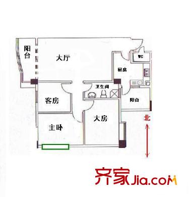汇友苑户型图3室1厅户型图 3室1厅2卫1厨