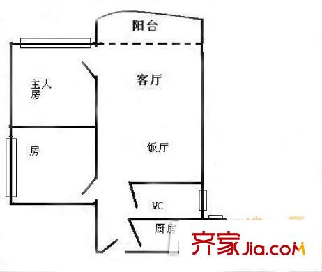 恒宝华庭户型图2室2厅户型图 2室2厅1卫1厨