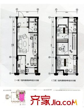 永嘉天地7#樓A1復(fù)式戶型室內(nèi)裝修設(shè)計(jì)圖 