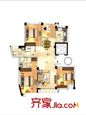 永亨海港城17、19號(hào)樓C1戶(hù)型 4室2廳2衛(wèi)1廚