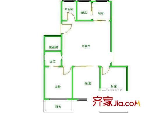 樂園小區(qū) 3室 戶型圖