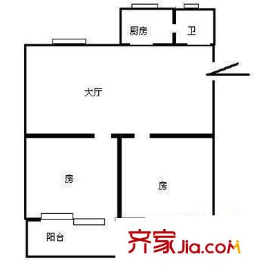 二化小區(qū) 2室 戶型圖