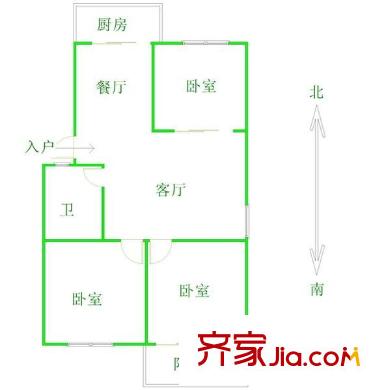 福祥小區(qū) 3室 戶(hù)型圖