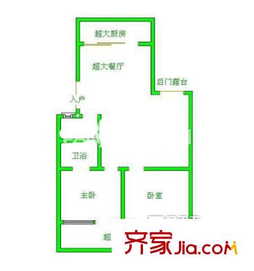化肥廠華林路單位宿舍 2室 戶型圖