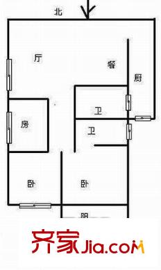 華苑公寓 3室 戶型圖