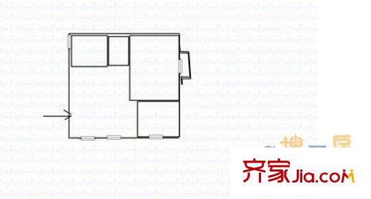 航空大廈 1室 戶型圖