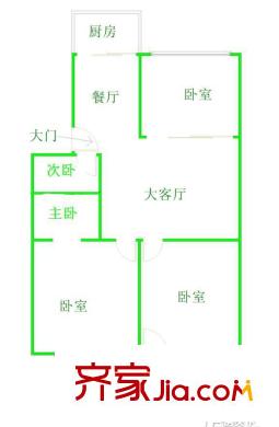 高湖集團綜合大樓 3室戶型圖
