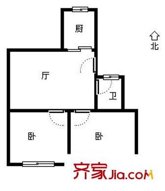 福三小區(qū) 2室戶型圖