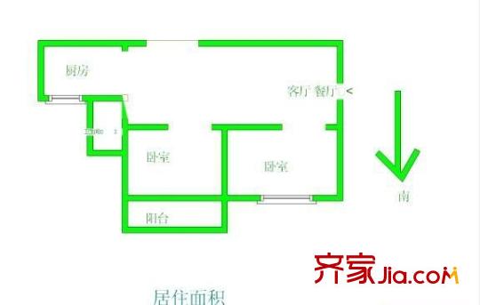 福三小區(qū) 2室 戶型圖