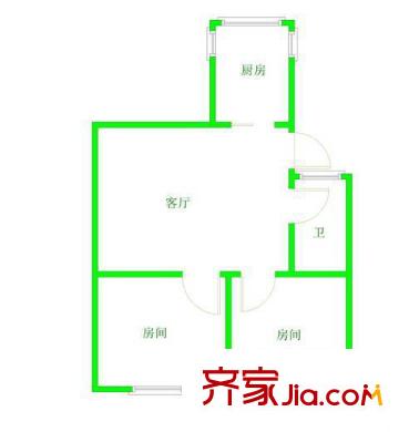  福三小區(qū) 2室戶型圖