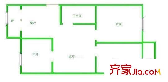 斗門紅星小區(qū) 3室 戶型圖