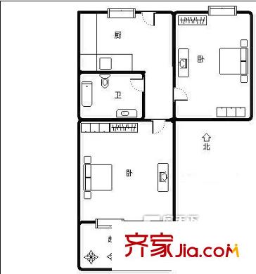 斗門紅星小區(qū) 2室戶型圖