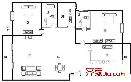 寶隆沁園春 3室 戶型圖