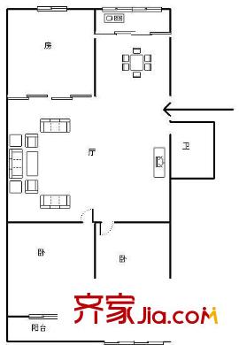 烏山新村 3室 戶型圖