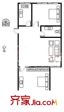 天城小區(qū) 2室戶型圖