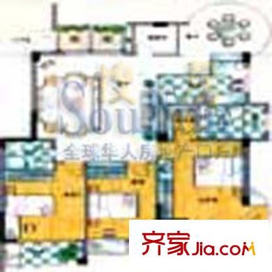 天祥山莊戶型圖3室2廳2衛(wèi)