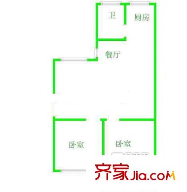 土地局單位宿舍 2室 戶型圖