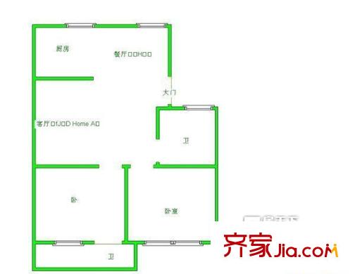 省直機(jī)關(guān)醫(yī)院宿舍 2室 戶型圖