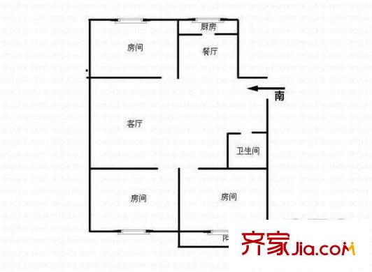 消防公寓 3室 戶型圖