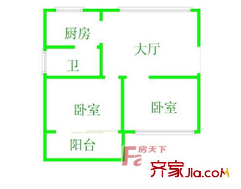 賢南公寓 2室戶型圖