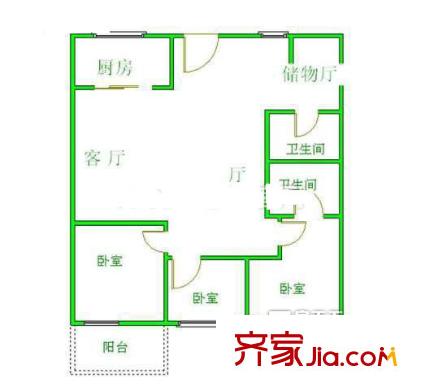 洋安公寓 3室 戶型圖