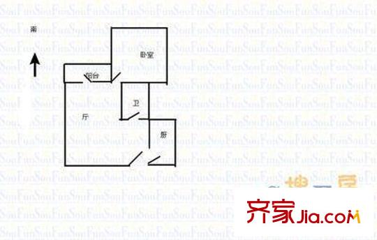 奇春園 1室 戶型圖