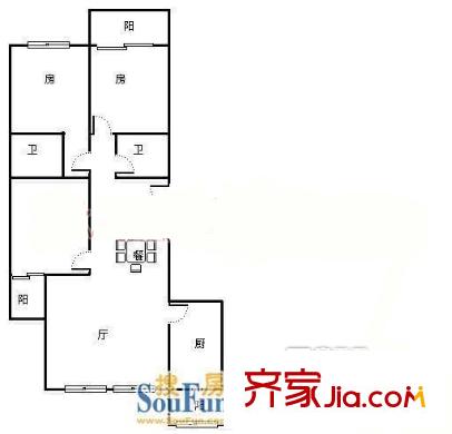 金城大廈 3室 戶(hù)型圖
