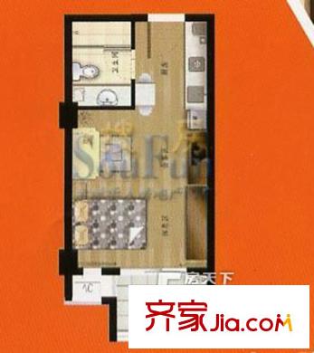 新興大廈 1室戶型圖
