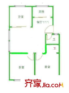商貿(mào)廳過(guò)洋平方米宿舍 戶型圖