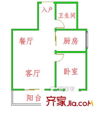 芍園公寓戶型圖勺園公寓 1室戶型圖 1室2廳1衛(wèi)1廚