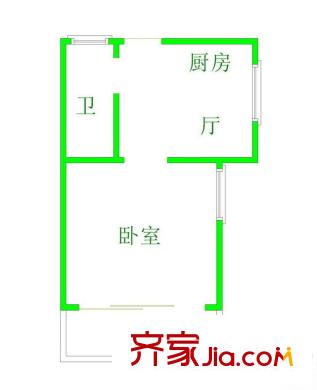 南公小區(qū) 1室戶型圖