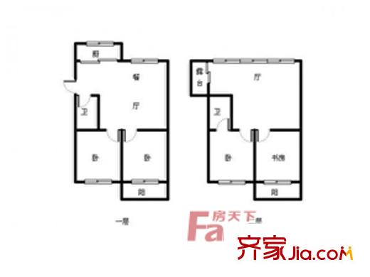 軍轉(zhuǎn)公寓 4室戶型圖