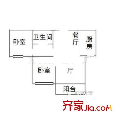 群升國際E區(qū) 2室戶型圖