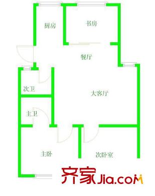 茶園小區(qū) 3室戶型圖