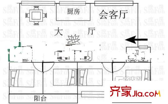 省政協(xié)宿舍 5室 戶型圖