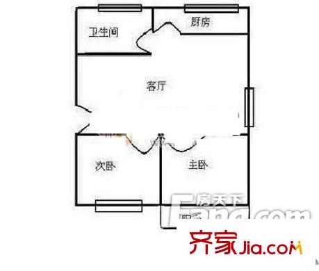 華馨小區(qū) 2室戶型圖