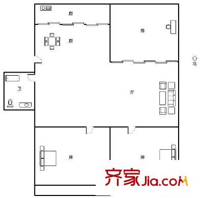 信息學院單位房 3室戶型圖