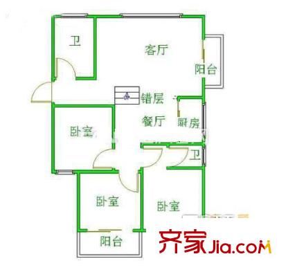 米蘭花苑 3室戶型圖