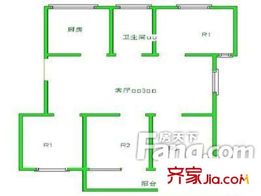 臺后新村 4室 戶型圖