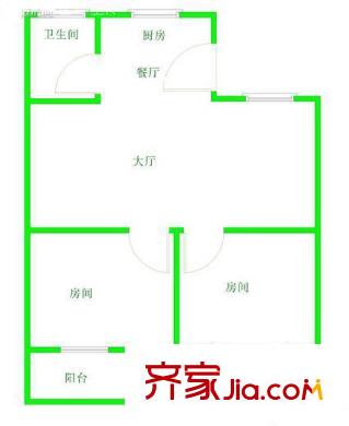 臺后新村 2室戶型圖