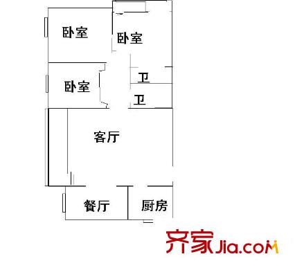 佳盛廣場 3室 戶型圖
