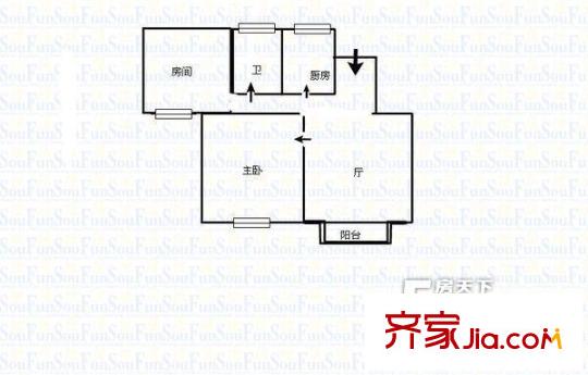 西園佳園 2室 戶(hù)型圖