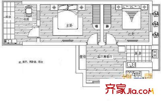 測繪局福壽巷宿舍 2室戶型圖