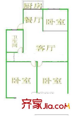 什錦小區(qū)二期戶型圖什錦二期 3室戶型圖 3室2廳1衛(wèi)1廚