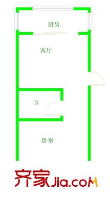 新興小區(qū) 1室戶型圖
