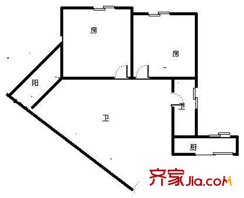 元洪花園 2室 戶型圖